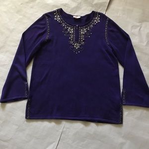 Vintage Quacker Factory Sweater jewels, pearls, rhinestones, sequins & beads.